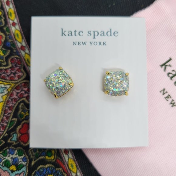 kate spade Mini Opal Glitter Studs NWT - Picture 2 of 5